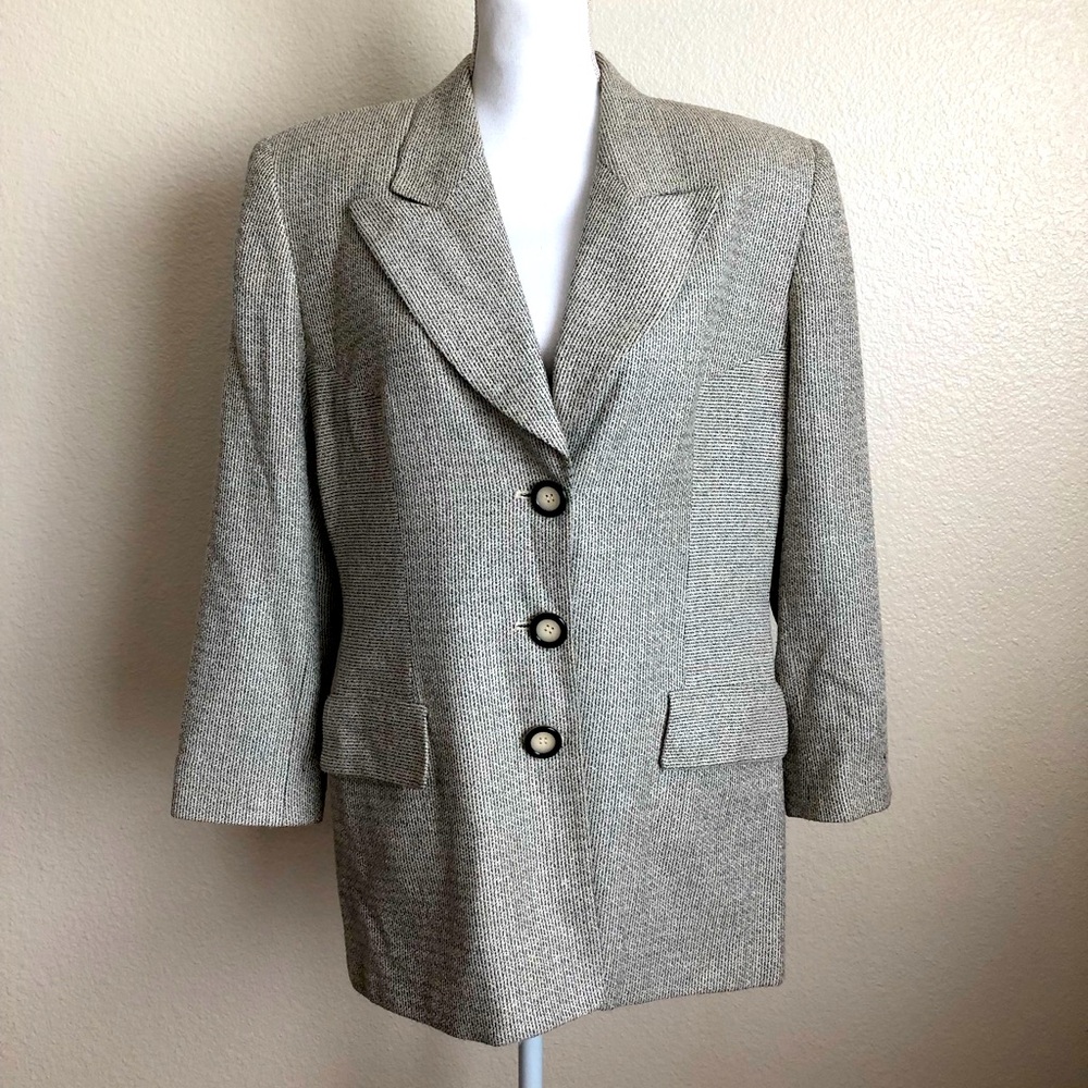 Christian Dior boucle vintage Blazer shoulder pads Jacket boyfriend oversized